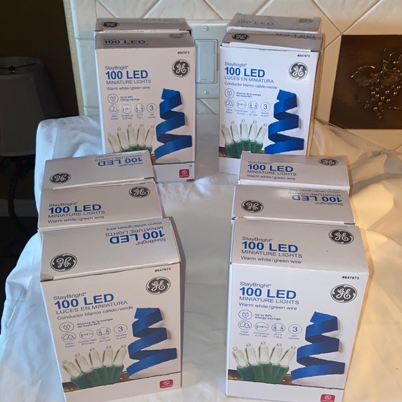 10 boxes-NEW 100 Count GE warm white LED miniature string...